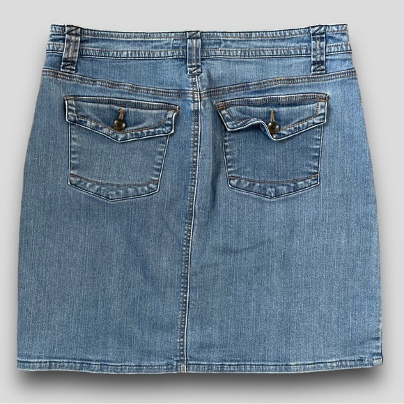 AVENUE JEANS VINTAGE Y2K WESTERN BOHO DENIM MINI SKIRT BLUE - 14 - Picture 2 of 7